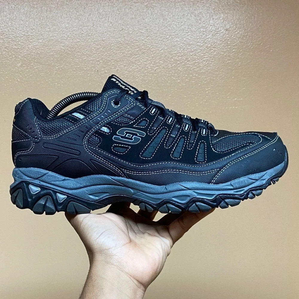 Skechers After Burn Memory Fit Black / Charcoal Size 10 Extra Wide